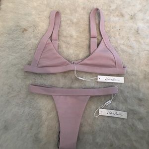 Lavender ribbed bikini